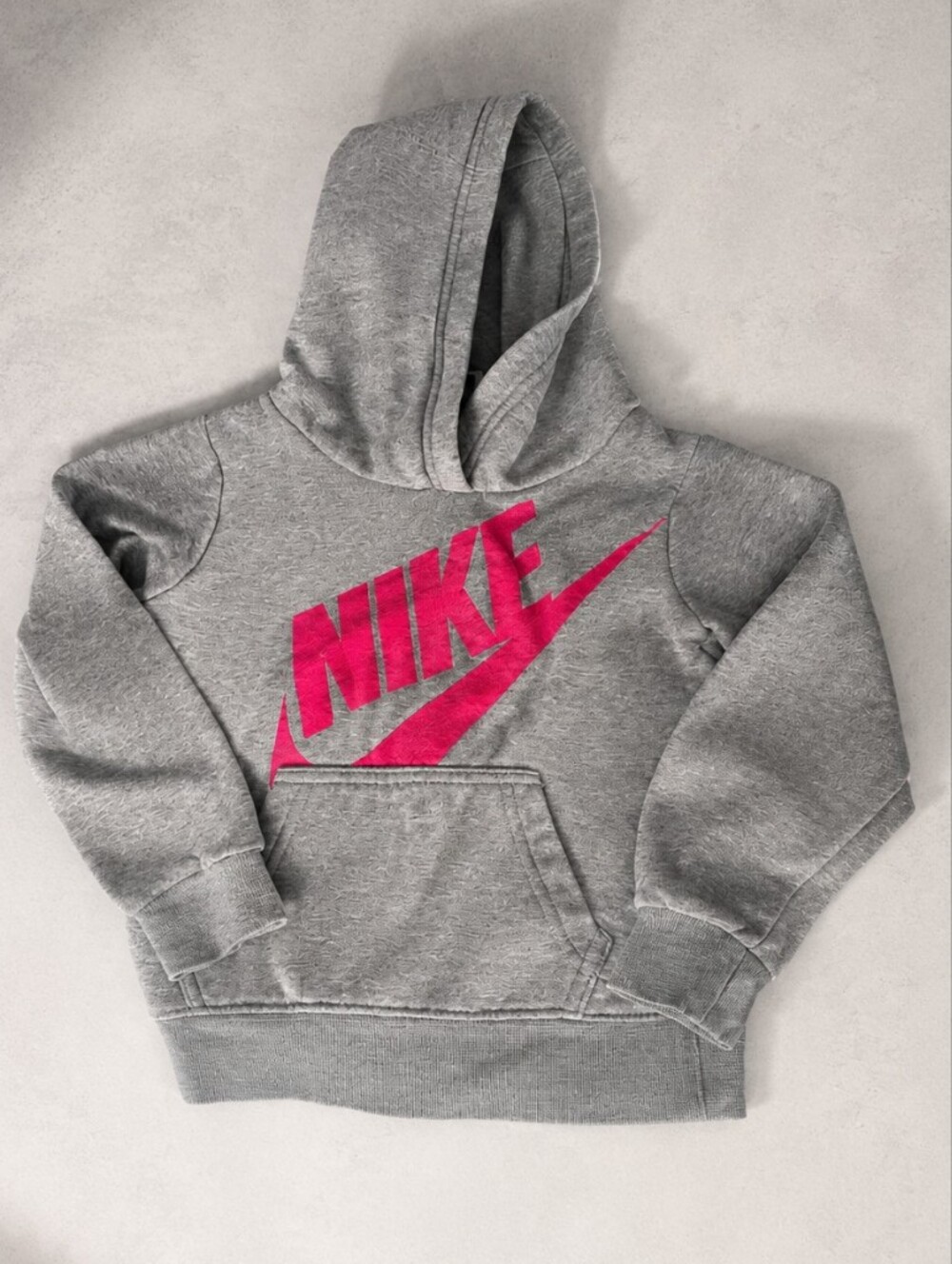 Nike Kids Gray Hoodie Bottoms with Pink Logo